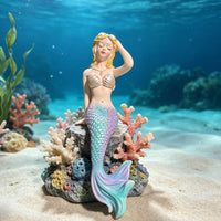 户外美人鱼树脂摆件花园花盆鱼池鱼缸水族箱庭院微景观造景装饰品