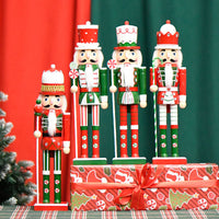 38cm Candy Series Cake Head Nutcracker Wooden Christmas Decoration