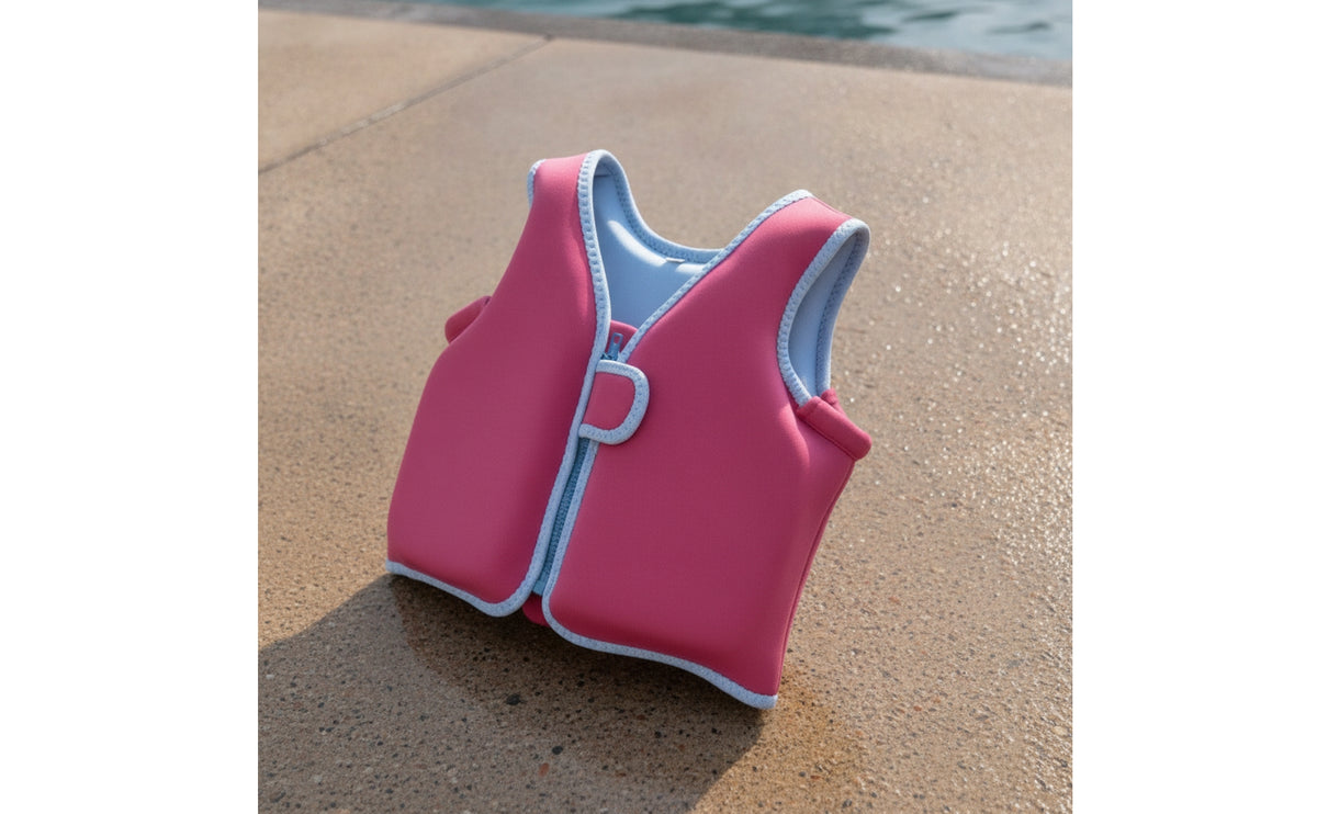 Buoyant Kids Swim Vest with Zipper Zippered Children's Flotation Vest Safely Fastened Long-Lasting for Toddlers, Beginners, Swimming Pool, Beach