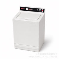 1:12娃娃屋仿真木制微缩（纯白色木制洗衣机）木制玩具洗衣房摆件