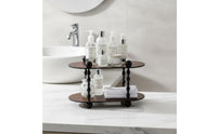 Compact Vanity Shelf with Spindle Legs | 2-Tier, Tabletop Storage Rack, for Dresser