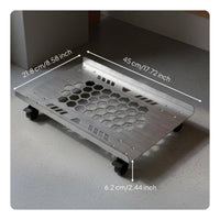 Stainless Metal Computer Stand Load Bearing Rolling PC Stand Wide Base Computer Cart for Desk