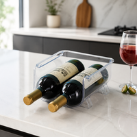 Refrigerator Wine Rack, Transparent, Stackable, Bottle Holder, Refrigerator Storage