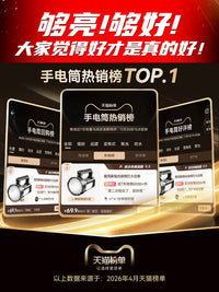 奥克斯强光手电筒远射超亮大功率户外长续航2026新款家用应急充电