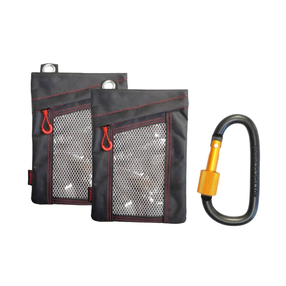 2 Pieces Hanging Tool Bag with Mesh Panel Transparent for Workshop