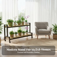 Four-Tier Rolling Planter Shelf Stepped Layout Four-Tier Rolling Plant Stand Mobile with Lockable Wheels Space-Saving