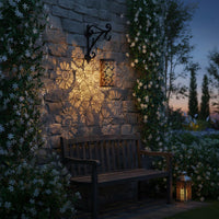 Hollow Metal Flower Lantern Portable Floral Pattern Shadow Lantern for Camping