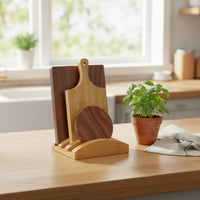 Bamboo Board Holder Space-Saving Household Storage Minimalist Design