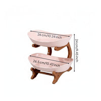 Double Tiered Dessert Stand Easy to Clean Double Layer Dessert Platter