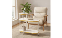 3-Tier Storage Cart Modern Side Table with Wheels Multifunctional for Apartment