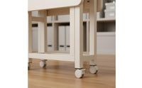 Space-Saving Folding Desk with Shelves Stable Frame Collapsible Study Desk on Wheels Tool-Effortless Setup Home Furniture for Students, Bedroom