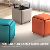 5 Pieces 5-in-1 Cube Stool Sturdy framework 5-in-1 stackableing Cube Easy to Clean