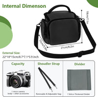 Digital SLR Camera Bag Waterproof Shockproof Camera Case with Adjustable Shoulder Strap, Large Capacity