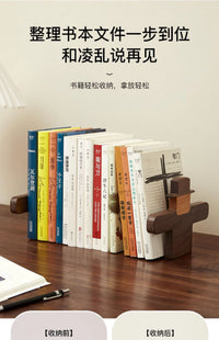 Creative Scarecrow Bookend, Solid Wood Desk Book Organizer