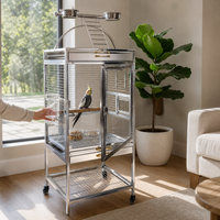 Bird Cage for Living Room, Monk Bird Viewing Cage, 304 Stainless Steel, Durable, Easy to Clean, Anti-Scatter