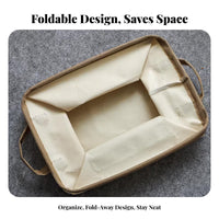 Rectangular Tote with Handles Space-Saving Foldable Canvas Tote Washable