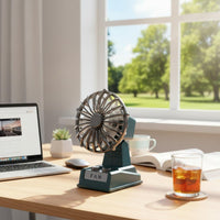 Retro Desk Fan Adjustable Angle Vintage Design Table Fan Portable for Students