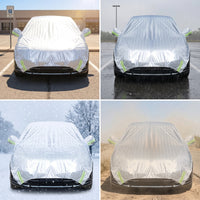 Reflective Half Car Cover Aluminum-Film Car Top Cover Weather-Resistant Safeguarding for Driveway