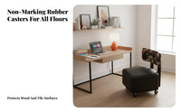 Rolling Low Chair with Back 360° Swivel Casters Mobile Seating for Home, Seniors