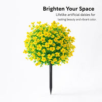 Artificial Flowers for Decoration, Silk Violet and Daisy Flower Bunch for Outdoor Garden, Mixed Colors Ground Stake Design