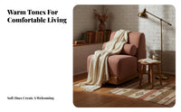 Upholstered Wood Frame Armchair Nordic Design Single Sofa Textured Upholstery Breathable Fabric for Readers, Living Room, Office