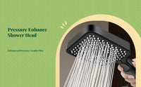 High Pressure Handheld Shower Head, Adjustable Square Rain Shower, Multi-Mode Detachable Set, Bathroom, Easy Installation