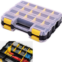 34-Compartment Double-Sided Tool Storage Box with Removable Dividers