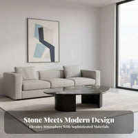 2 Pieces Nesting End Tables Italian Design Coffee Table Set Irregular Shape Easy Assembly for Interior Designers, New Movers