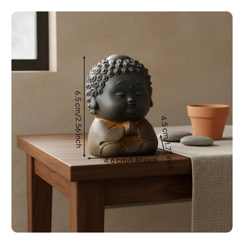 3 Pieces Buddha Statue Handmade Home Decor Miniature for Desk, Shelf