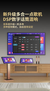 InAndOn音王点歌机K90MAX家庭KTV点歌唱歌机组合音箱音响套装全套 【4TB】18.5吋一体机内置DSP话筒混响器【体积小适合国际快递】