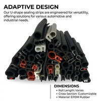 Wear Resistant Vehicle Door Seal, Steel Belt Composite Seal Strip, Steel Wire Reinforced Tape, Car D - U-shaped steel strip composite rubber strip, multiple specifications and colors available for customization