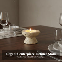 Modern Design Travertine Candlestick Atmospheric Travertine Candlestick Holder Unique Texture for Homeowners, Living Room, Homestay, Bedroom