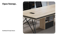 Mechanical aesthetic 6-Person Training Desk Nordic Aesthetic 6-8 Person Boardroom Table Modern Design Office Furniture Spacious work surface for Students, Business Professionals, group Leaders, Conference Room, Meeting Area