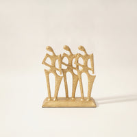 Character Ornament Gold Metal Sculpture Textured Decor for Homeowners