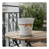 3 Pieces Bow Metal Planter French Design Metal Flower Pot for Tabletop, Garden