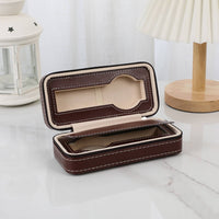Multi-Compartment Watch Storage Box Safeguarding Divider Portable Watch Organizer Zippered Accessory Box Soft Suede Lining