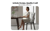 Tufted Highrear Dining Chair Thick Cushions Upholstered Tufted Spine Chair Breathable Upholstery Tear Resistant for Living Room