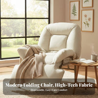 Foldable resting Recliner Folding Design Adjustable Padded Cot with Headrest Pillow Secure Locking System for House Guests, Home