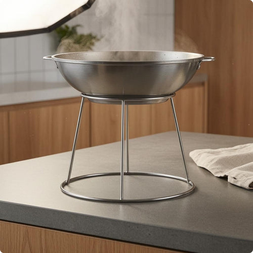 Stainless Steel Pot Stand Silver Metal Finish Heat-Resistant Cookware Support