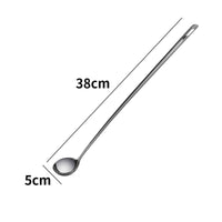 Long Handle Measuring Spoon Easy to Clean Long Handle Soup Spoon Mirror Polished