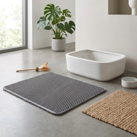 Cat Litter Mat, Double Layer Hexagonal Pattern, Waterproof EVA Material for Indoor Pet, Scatter Control Trapping Mat for Cleaner Floors