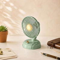 Retro Mini Fan Compact USB Rechargeable Fan Long Battery Life for Office Workers