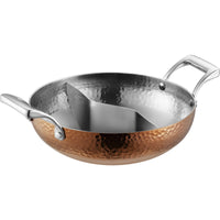 Hot Pot with Divider Stainless Steel Cookware Leakproof for Home Dinners