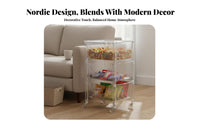 Transparent Acrylic Storage Trolley Modern Design Acrylic Organizer Trolley Tool-No-Tool Assembly Mobile Storage Rack with Wheels Rust-Resistant for Homeowners, Office Workers, Living Room, Kitchen, Bathroom, Playroom