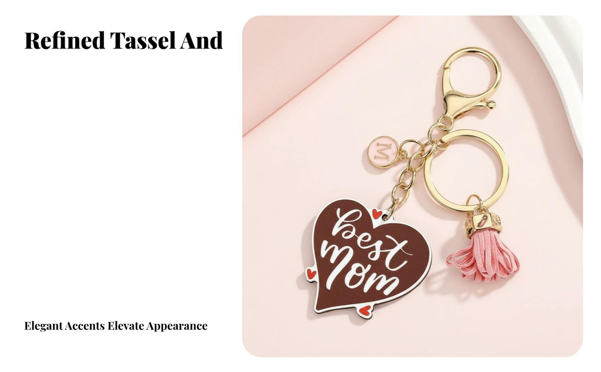 Mama Letter Charm Keychain Gift-Ready Mama Tassel Keychain Family Day Keyring for Moms, Handbag, Purse, Backpack