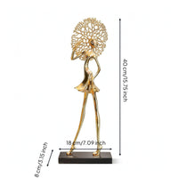 Female Figurine with Base Lustrous Female Form Statue Contemporary Statue with Base for Entryway