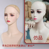 假发店模特头日韩头模cos仿真假人头双肩半身项链耳环拍照模型头