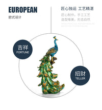 厂家现货孔雀摆件装饰客厅桌面小摆件创意树脂工艺品批发一件代发