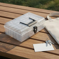 24 Grid Storage Box Large Capacity Small Square Box Organizer Snap-Lock Lid