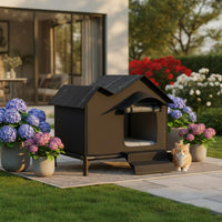 Waterproof Feline House Easy to Clean Pet Housing for Porch, Balcony